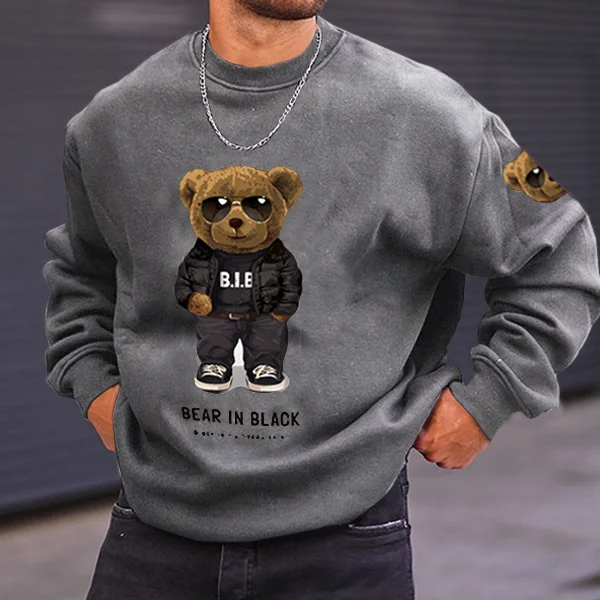Teddy Bear Men's Casual Sweatshirt、、URBENIE