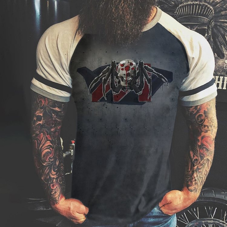 Game Color Matching Mens Fashion Sleeve Short T-Shirt