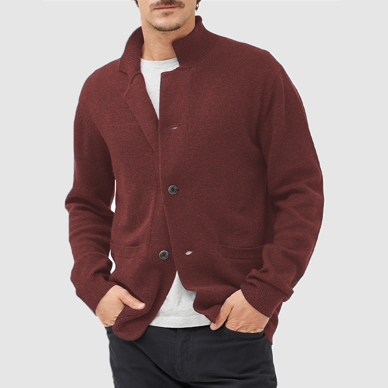 Men's Cardigan Casual Sweater Solid Color Sweater