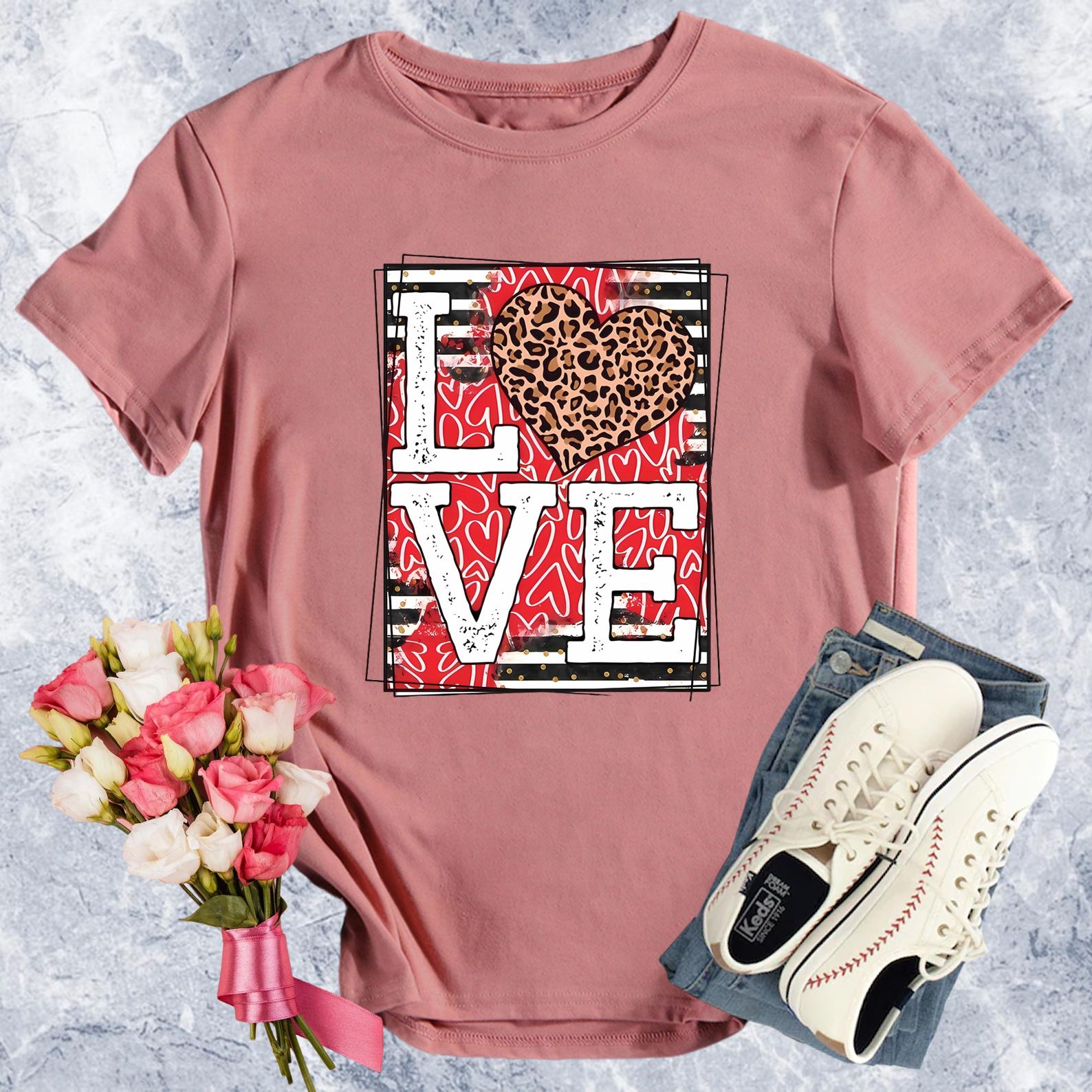 love valentine's day Round Neck T-shirt-0023061