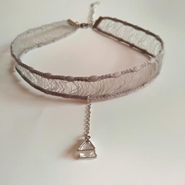 Grey Temperament Lace Choker SP1811904