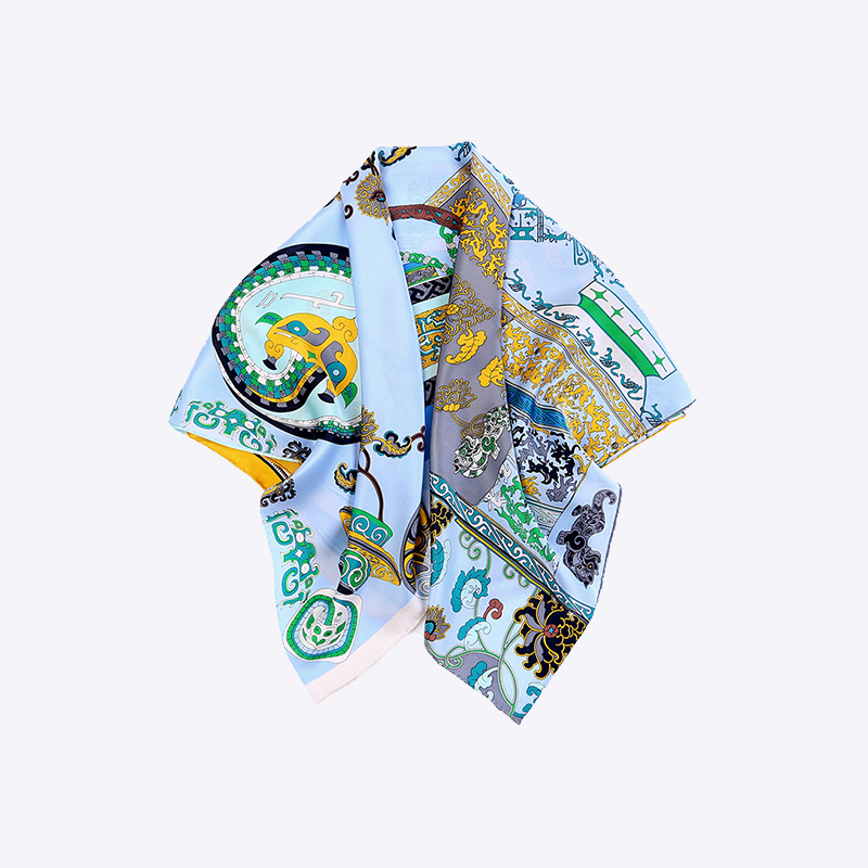 Silk Scarf Mythological Totem Style REAL SILK LIFE
