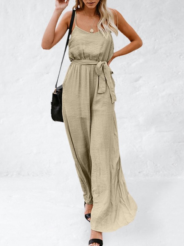 Tied Flowy Bell Bottom Jumpsuit
