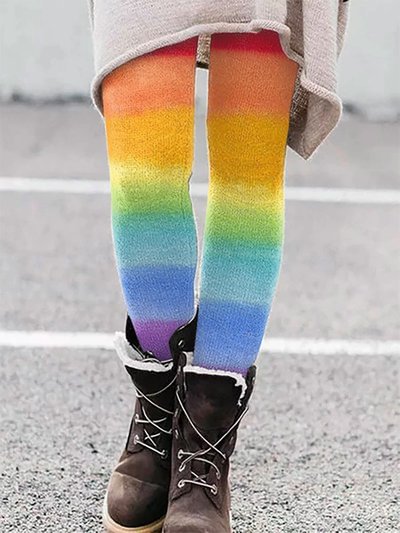 Women's Rainbow Print Stretch Leggings