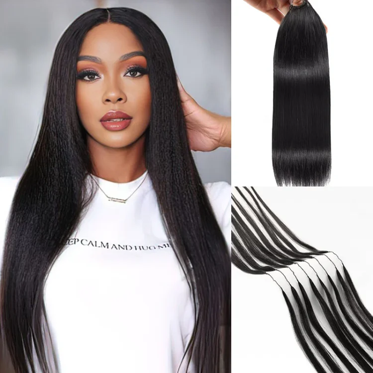 Straight Pre-Looped Knotless Pre-Separated Feather Crochet Hair Extensions