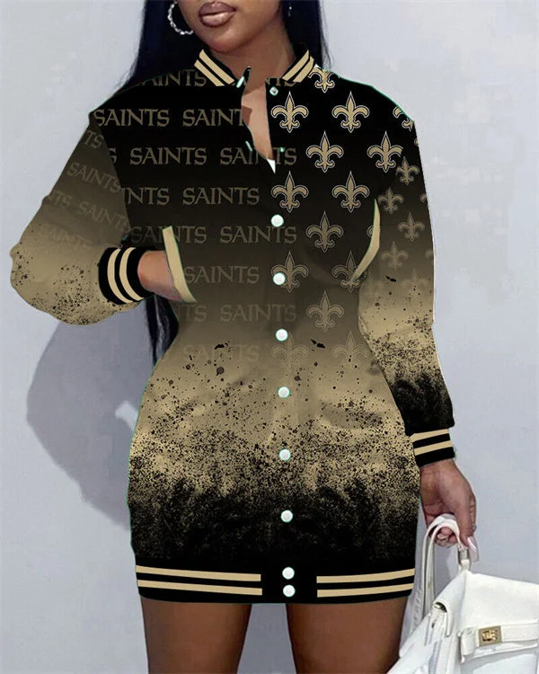 New Orleans Saints
Limited Edition Button Down Long Sleeve Jacket Dress
