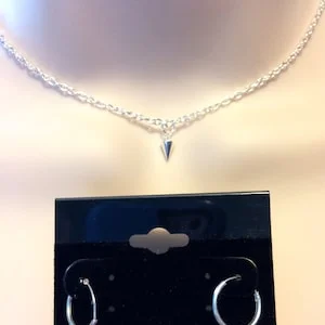 pornhint Pornhint public day collar women Original collar 3 piece Micro mini 925 Sterling Silver Butt Plug Cone necklace and earring set anal play