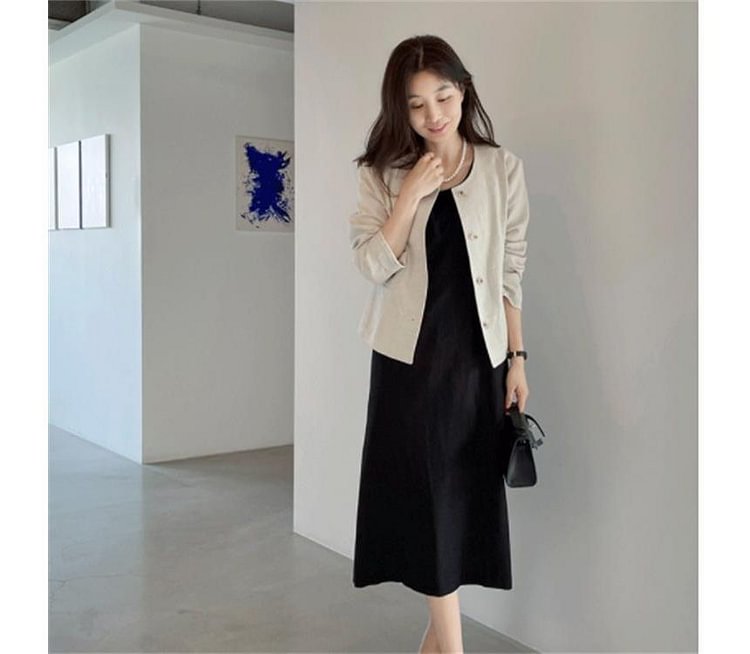 Plain Button-Up Jacket TY165