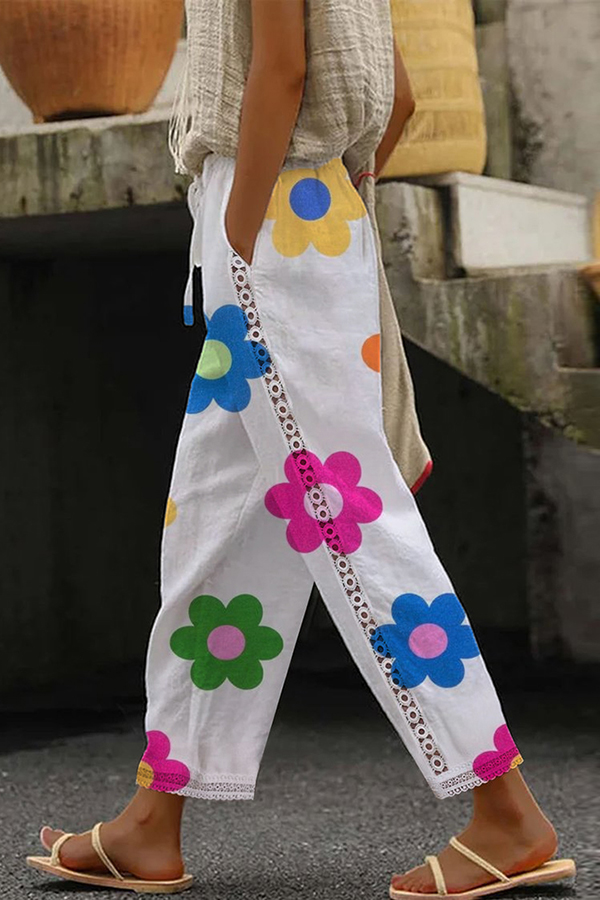 Women's Lace Patchwork Casual Pants