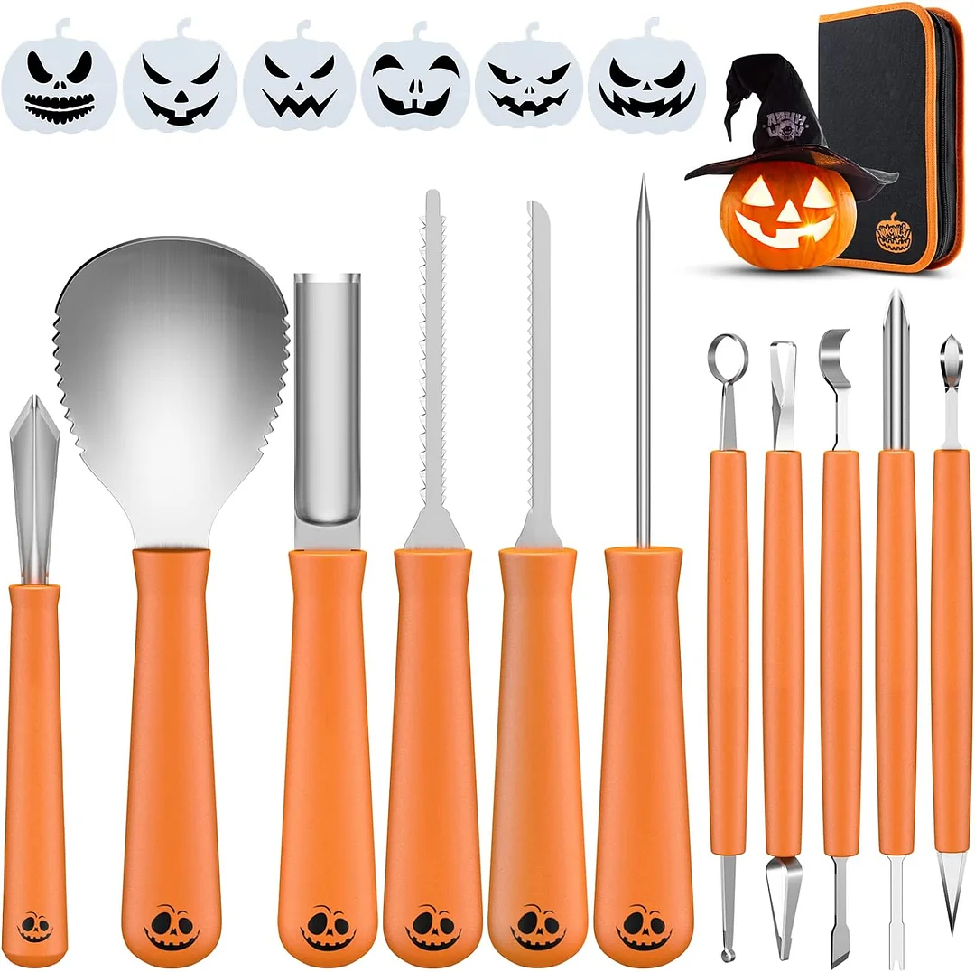 Pumpkin Carving Kit 17Pcs Stainless Steel
