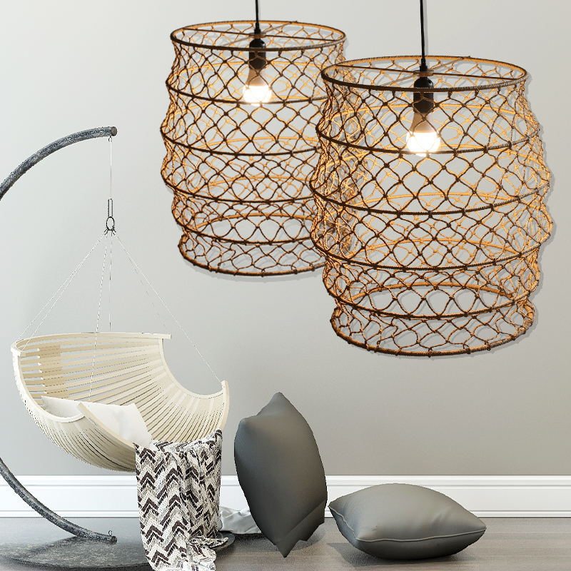 Designer Rope Chandelier Lantern Pendant Lighting