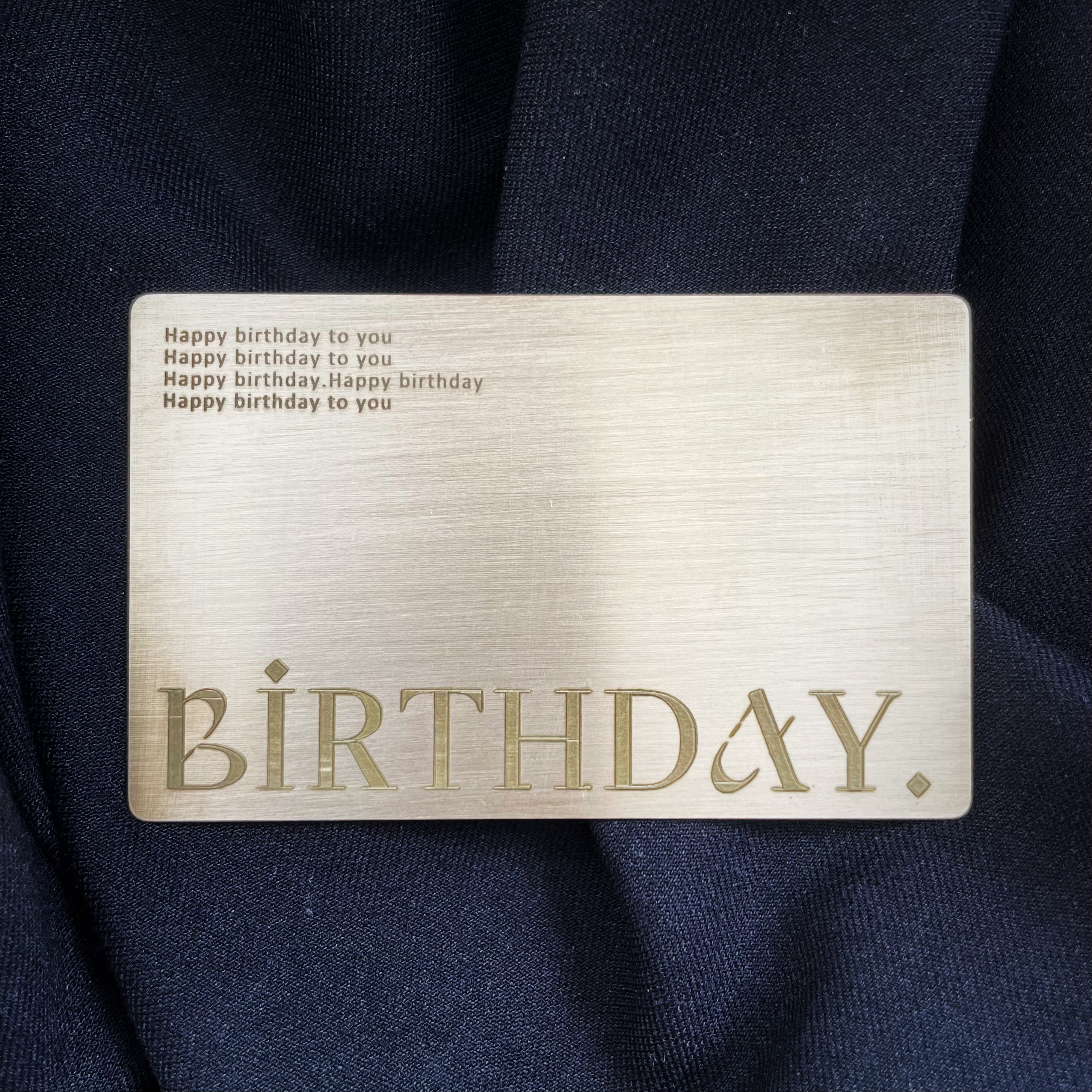 Custom Lettering Brass Card Birthday and Valentine's Days Gift