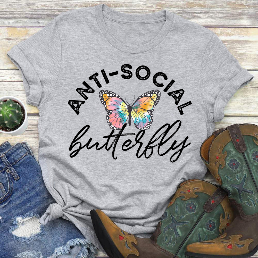 HMD anti-social Butterfly insectT-shirt Tee -04869-Guru-buzz