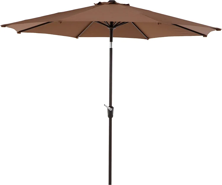 9 FT Patio Umbrella with Auto Crank and Push Button Tilt 