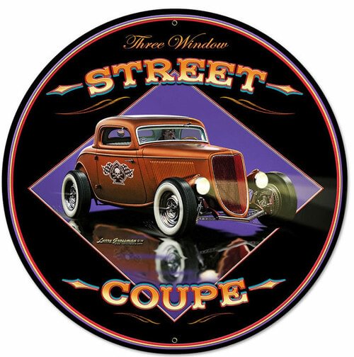 Street Coupe Round Shape Tin Signs/Wooden Signs - 30*30CM
