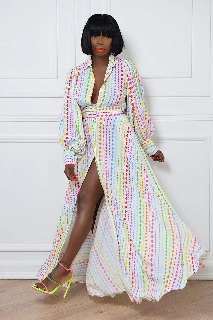 Bali Printed Backless Slit Maxi Dresses