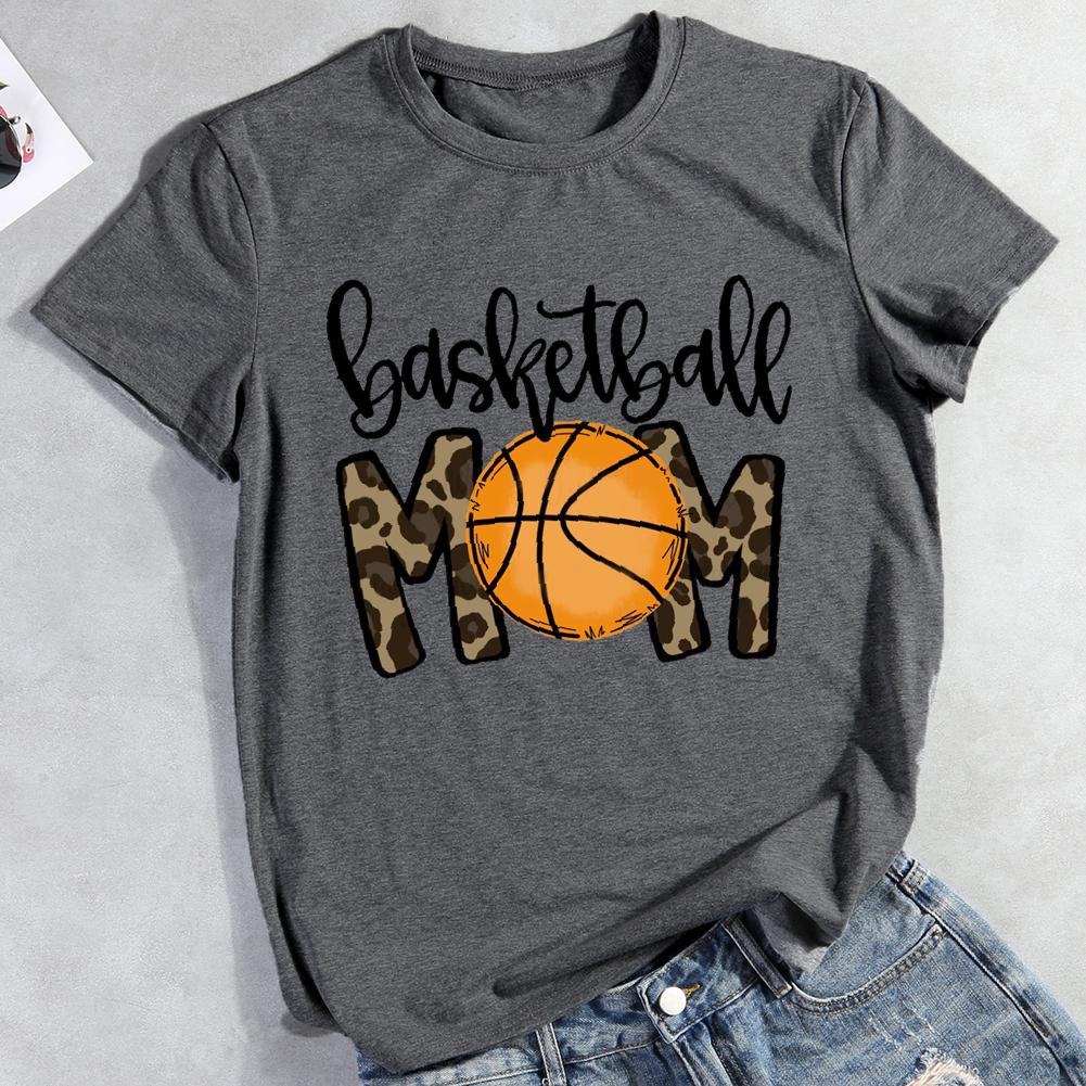 Basketball mom Round Neck T-shirt-Guru-buzz