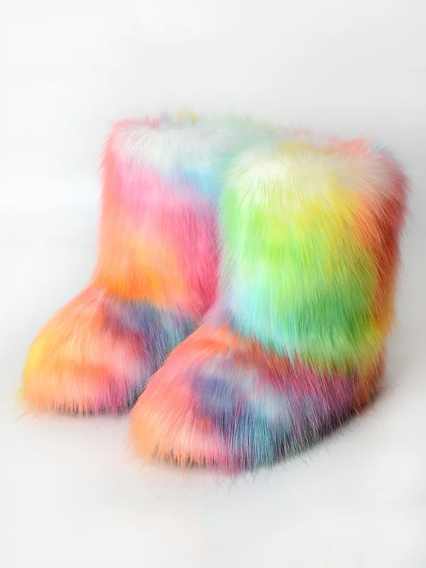 Colorful Keep Warm Round-Toe Boots