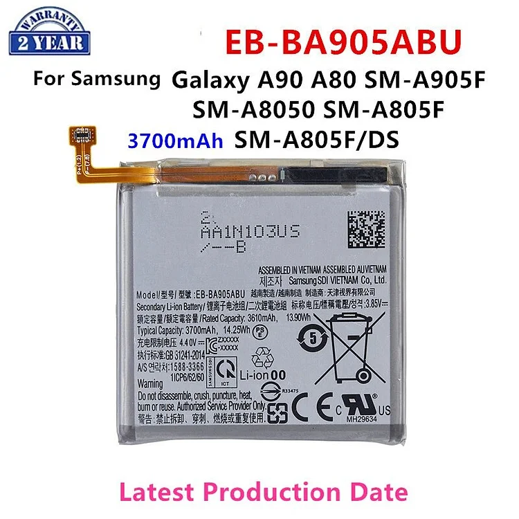 Brand New EB-BA905ABU 3700mAh Battery For Samsung Galaxy A90 A80 SM-A905F SM-A8050 SM-A805F SM-A805F/DS Batteries
