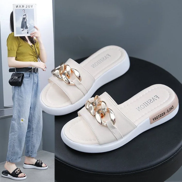 Women's Summer Leather Thick Sole Fashion Beach Sandals