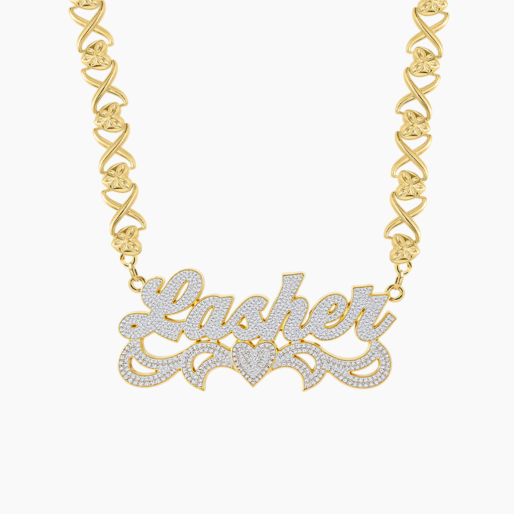 Custom Nameplate Necklace with XO-XO Chain