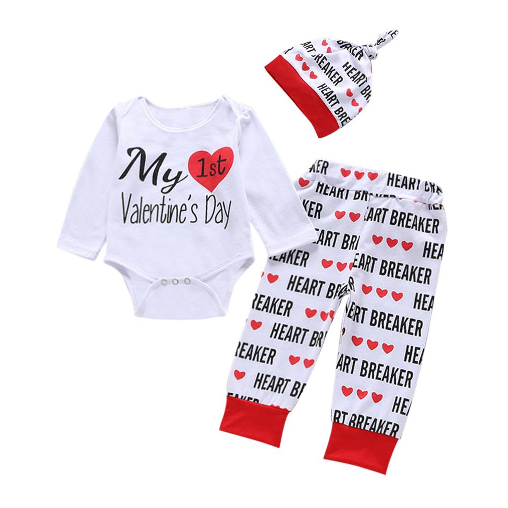 Baby Valentine Day Letter Print Rompers Pants Hat 3pcs Clothing Set, 501 Original
Baby Valentine Day Letter Print Rompers Pants Hat 3pcs Clothing Set, 501 Original