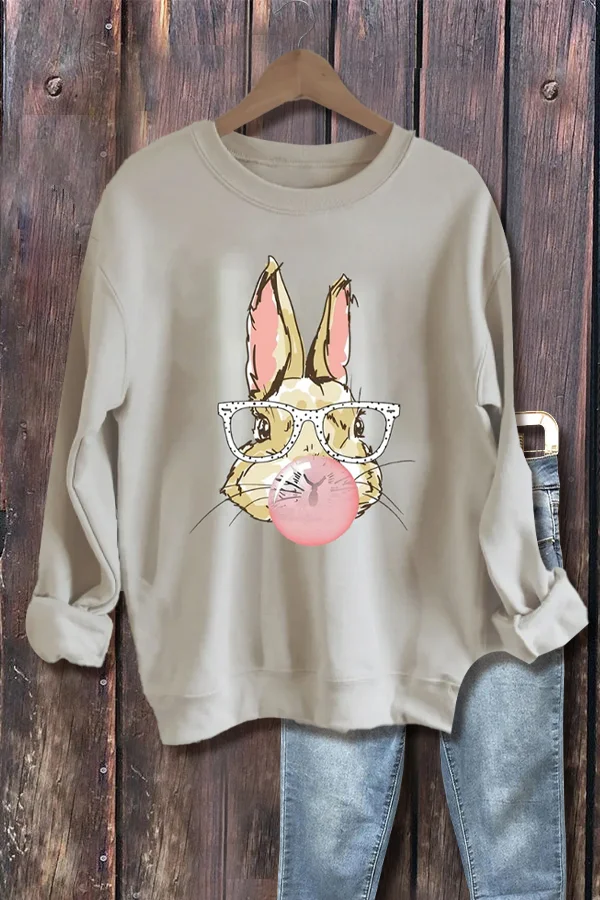 Bunny Blowing Bubble Easter Sweatshirt