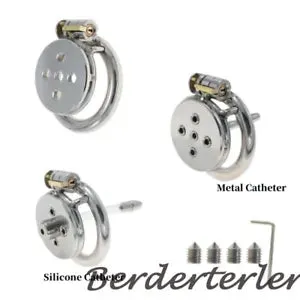 pornhint Pornhint New Male Metal Flat Chastity Cage with 4 Spikes Lock Chastity Device Abstinence