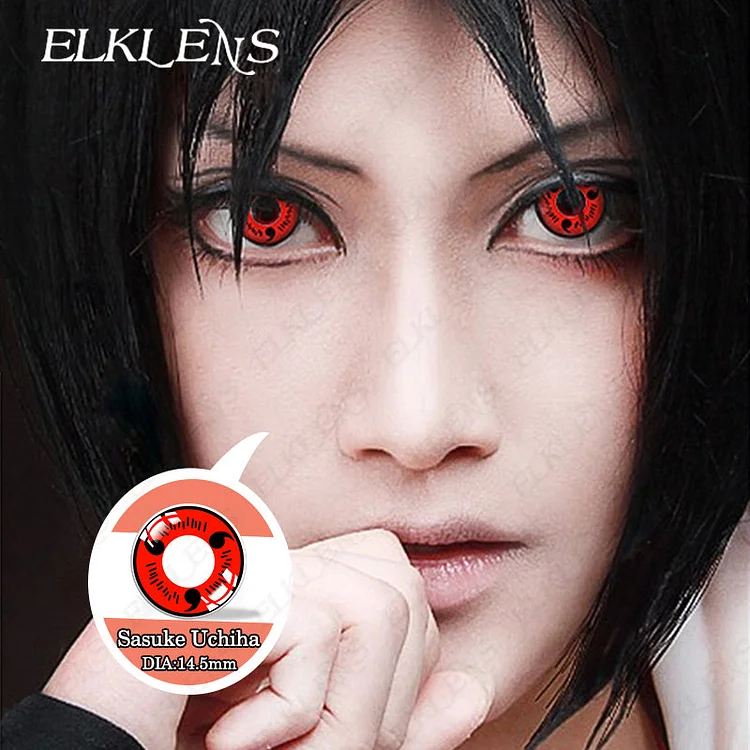 Halloween Sasuke Uchiha Red Cosplay Contact Lenses