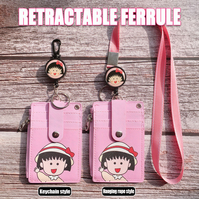 Cute Badge Holder Retractable Lanyard Reel Clip with Heavy Duty Carabiner Card Sleeve