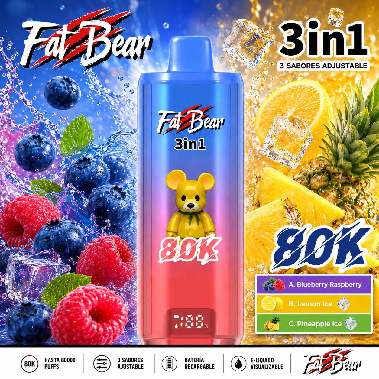 AIVONO AIM FAT BEAR 80K Vape | 80000 Puffs fumotvapeshop
