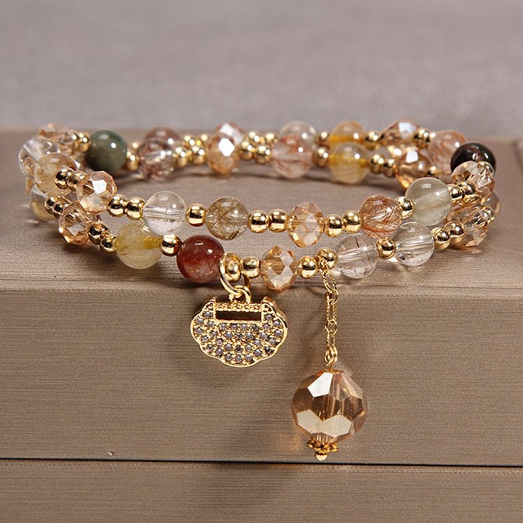 Double Layer Rutile Crystal Bracelet KERENTILA