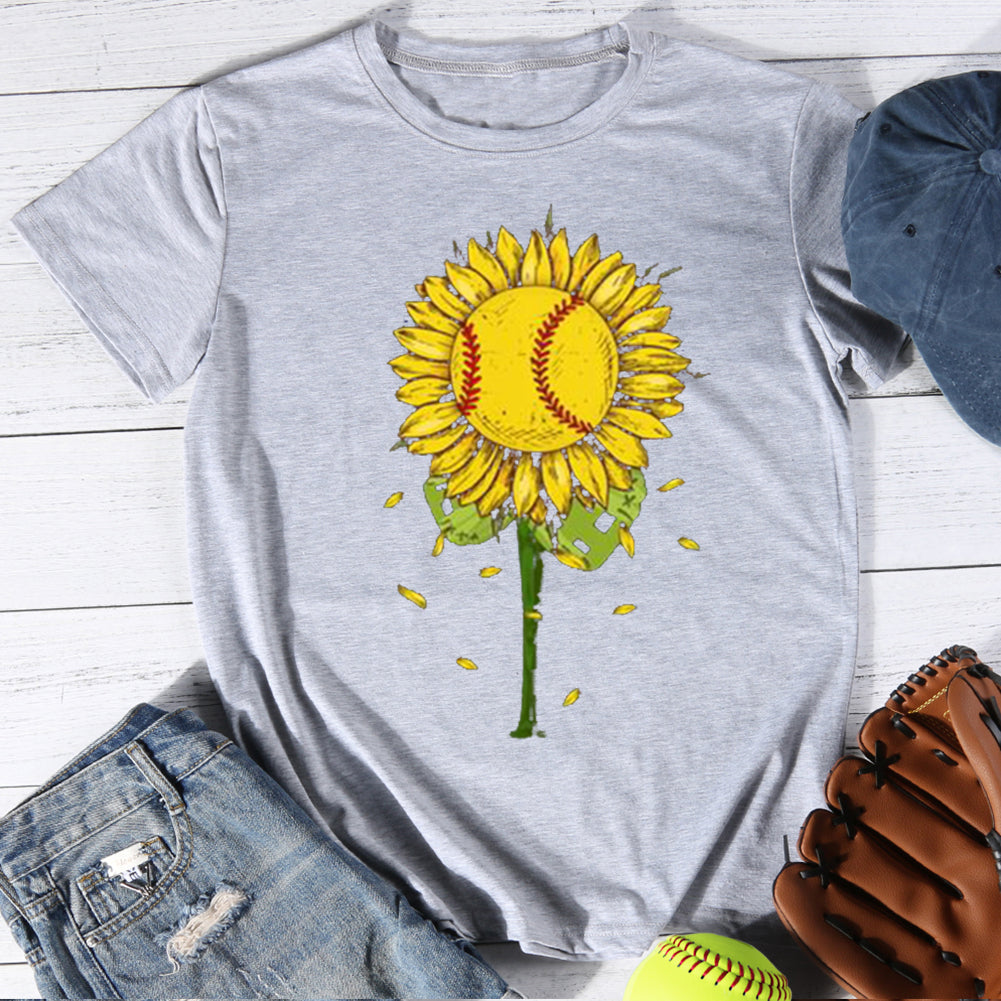 Softball Sunflower T-shirt Tee -01267-Guru-buzz