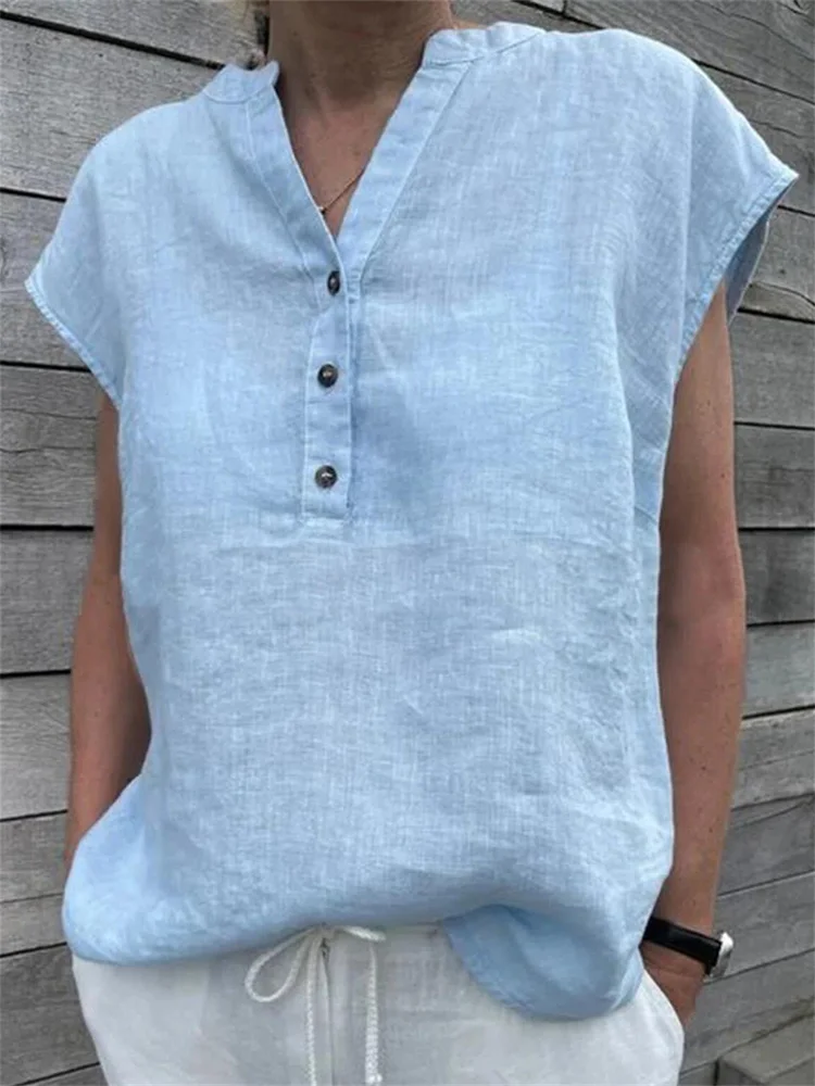 Comfy Loose Fit Cap Sleeve Tunic