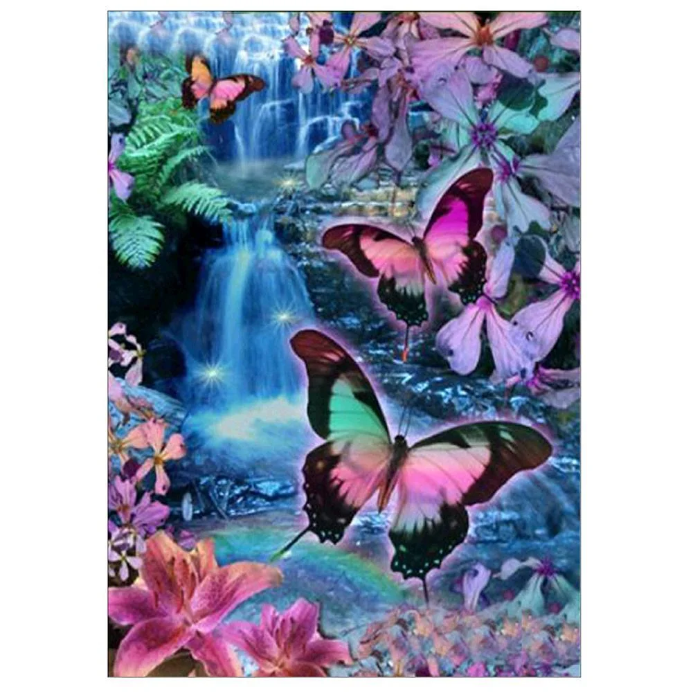 Full Round Diamond Painting - Colorful Butterfly(30*40cm)