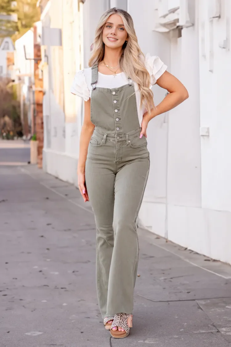 High Waist Tummy Control Flare Overalls (Buy 2 Free Shipping)