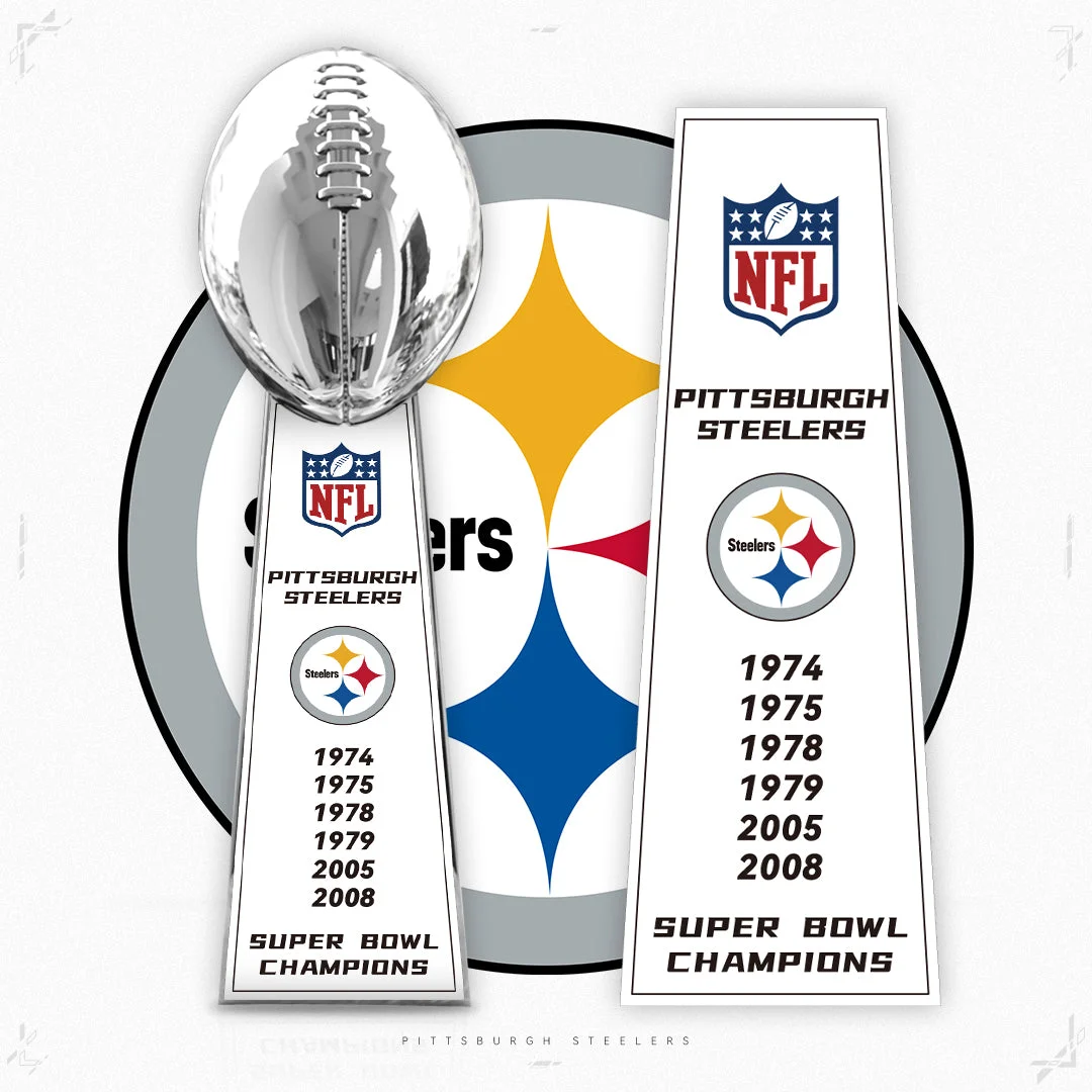 [NFL]Pittsburgh Steelers，2008/2005/1979/1978/1975/1974 Vince Lombardi ,  Super Bowl Championship Trophy Resin Version