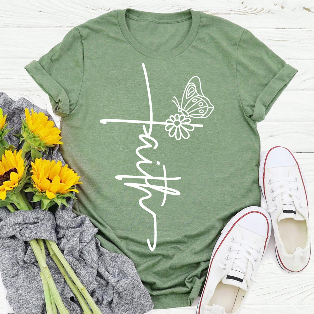 faith Butterfly insectT-shirt Tee -04873-Guru-buzz
