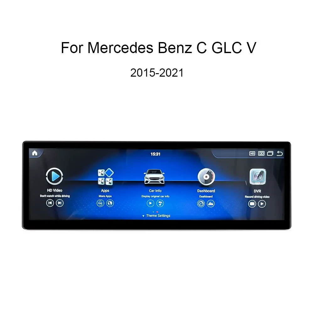 For Mercedes Benz C GLC V 2015-2021 Year Apple CarPlay Android Car Display Monitor Upgrade Car Radio Stereo