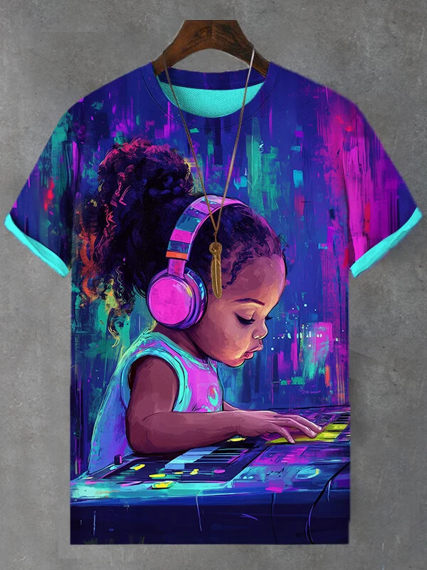Men's Electronic Music DJ Art Print T-Shirt