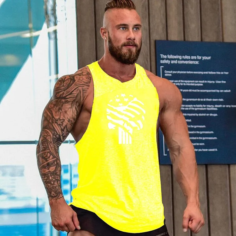 Brand gyms clothing Men Bodybuilding and Fitness Stringer Tank Top