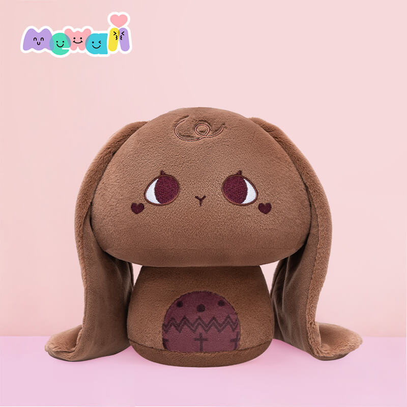Mewaii® Mushroom Family Chocolate Long-Eared Bunny Kawaii Plush Pillow  Squish Toy