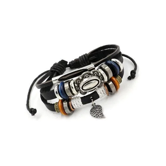 Womens Multi-layers Alloy Artificial Leather Bracelet