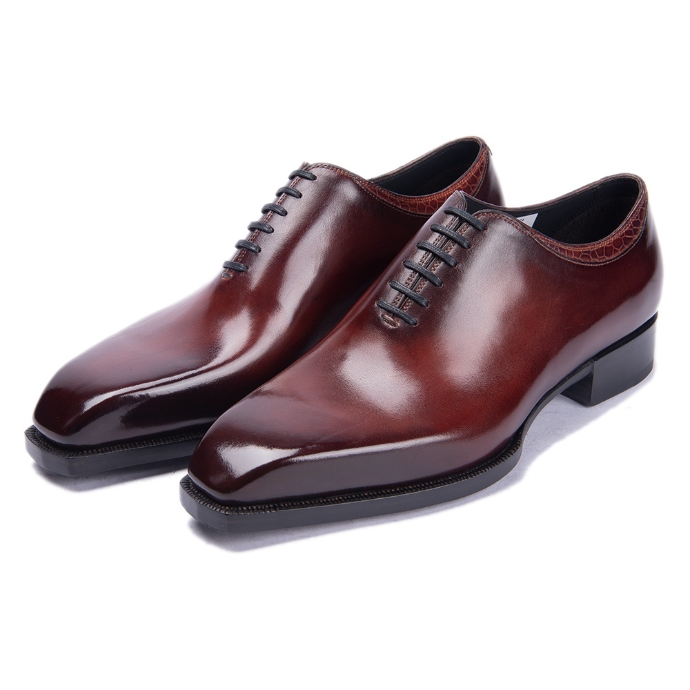 TAAFO Plus Size 48 Men's Leather Shoes Square Toe Oxford Leather Formal Shoes Men Banquet Social Brogue Shoes