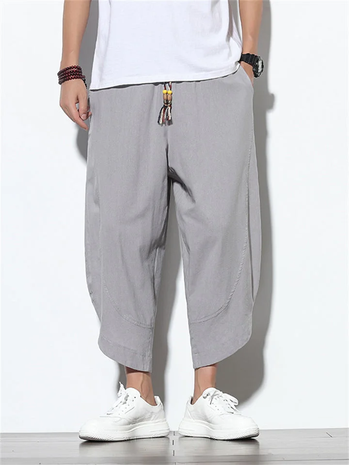 Oversized Hard-wearing Plain & Stripe Pants for Male