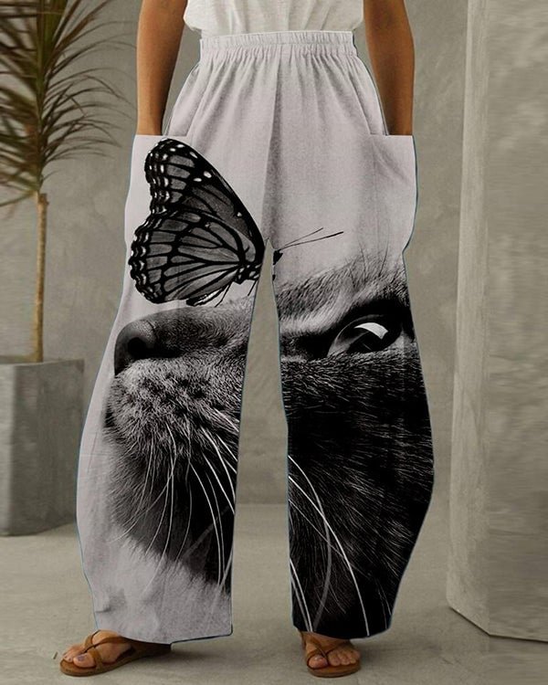 Cat Butterfly Casual Loose Pants S-5XL - Chicaggo