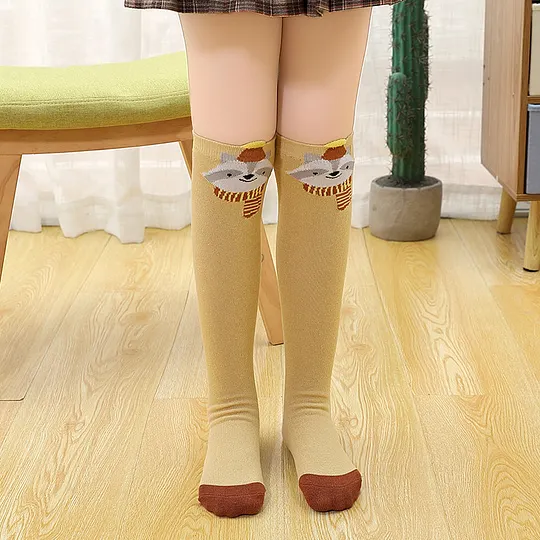 Girls Cartoon Mid-Calf Socks