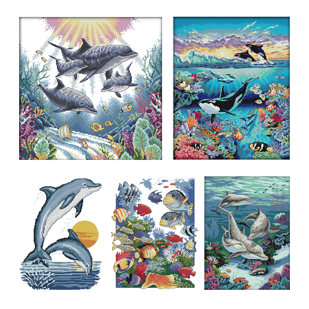 Tropical Fish-Full Embroidery-2 Strands 14CT Stamped Cross