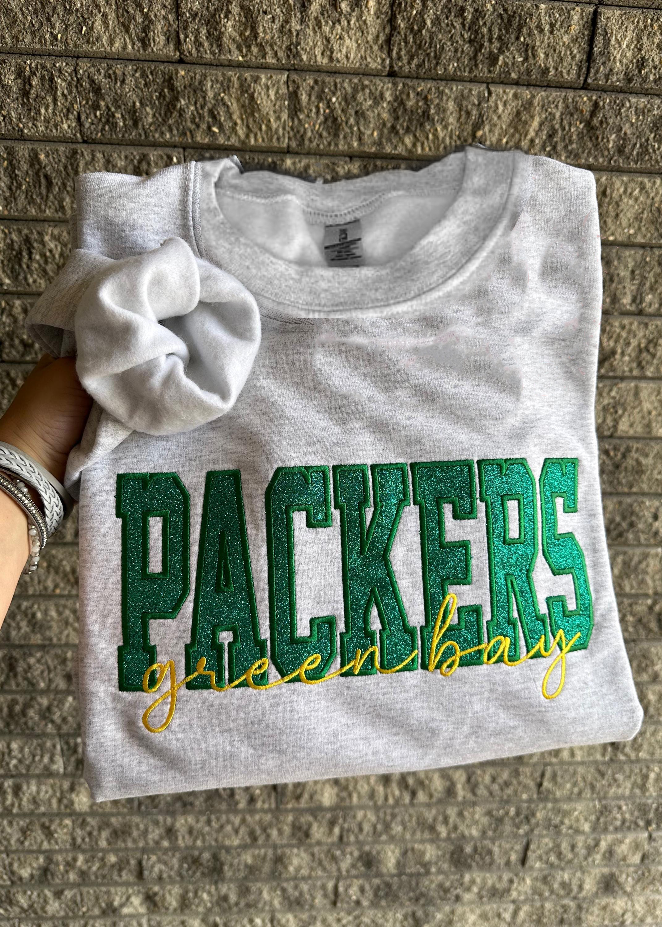 【CPGN STUDIO】Glitter Holly Embroidery Sweatshirt Personalized Embroidered Glitter Sports Team Sweatshirt