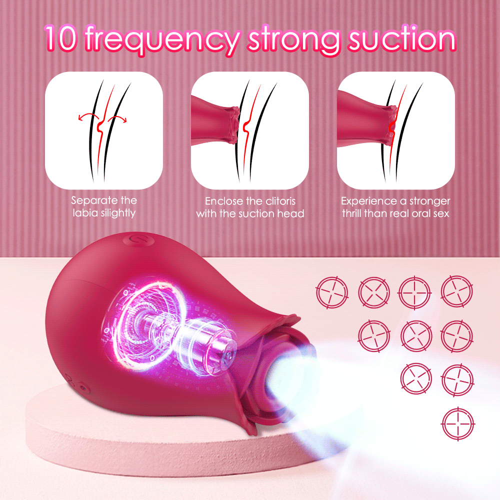 Rose Toy 10 Speeds Oral Sucking Vibrator